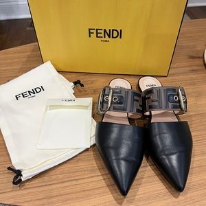 FENDI SABOT VITELLO slip On Pointed Flat
